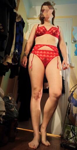 Standing tall in cute bright lingerie :) [OC] [F] 